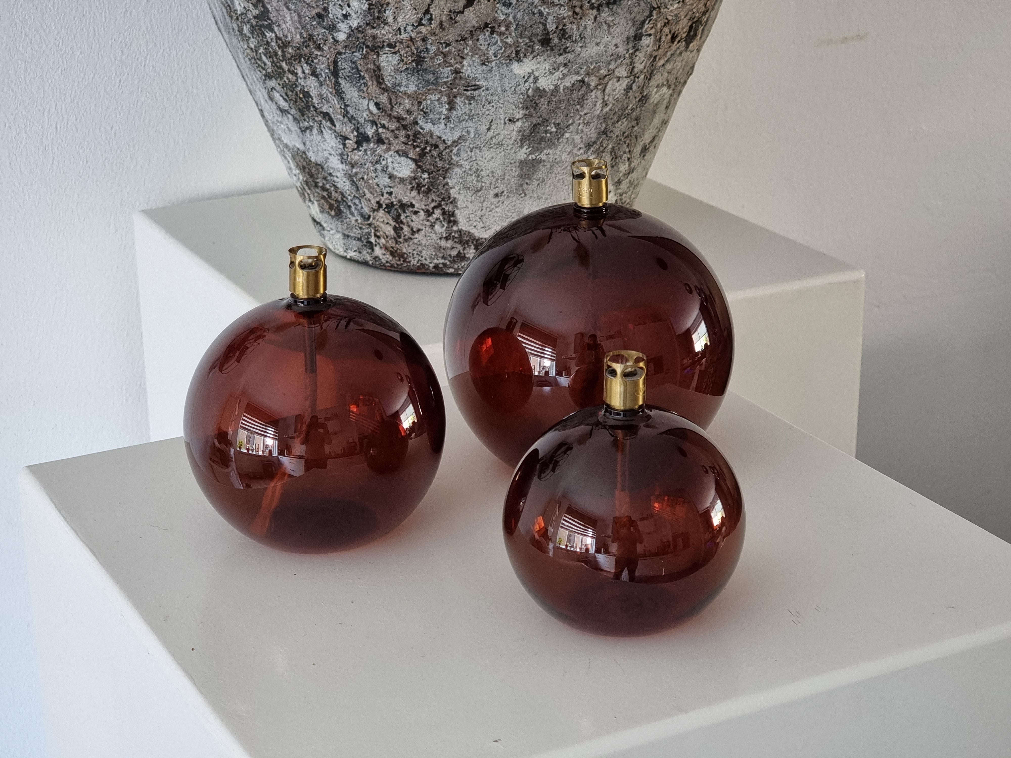 Olielamp | Cognac bruin Rond