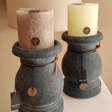 Kaars | Rustic candle Taupe en Ivoor - Brynxz