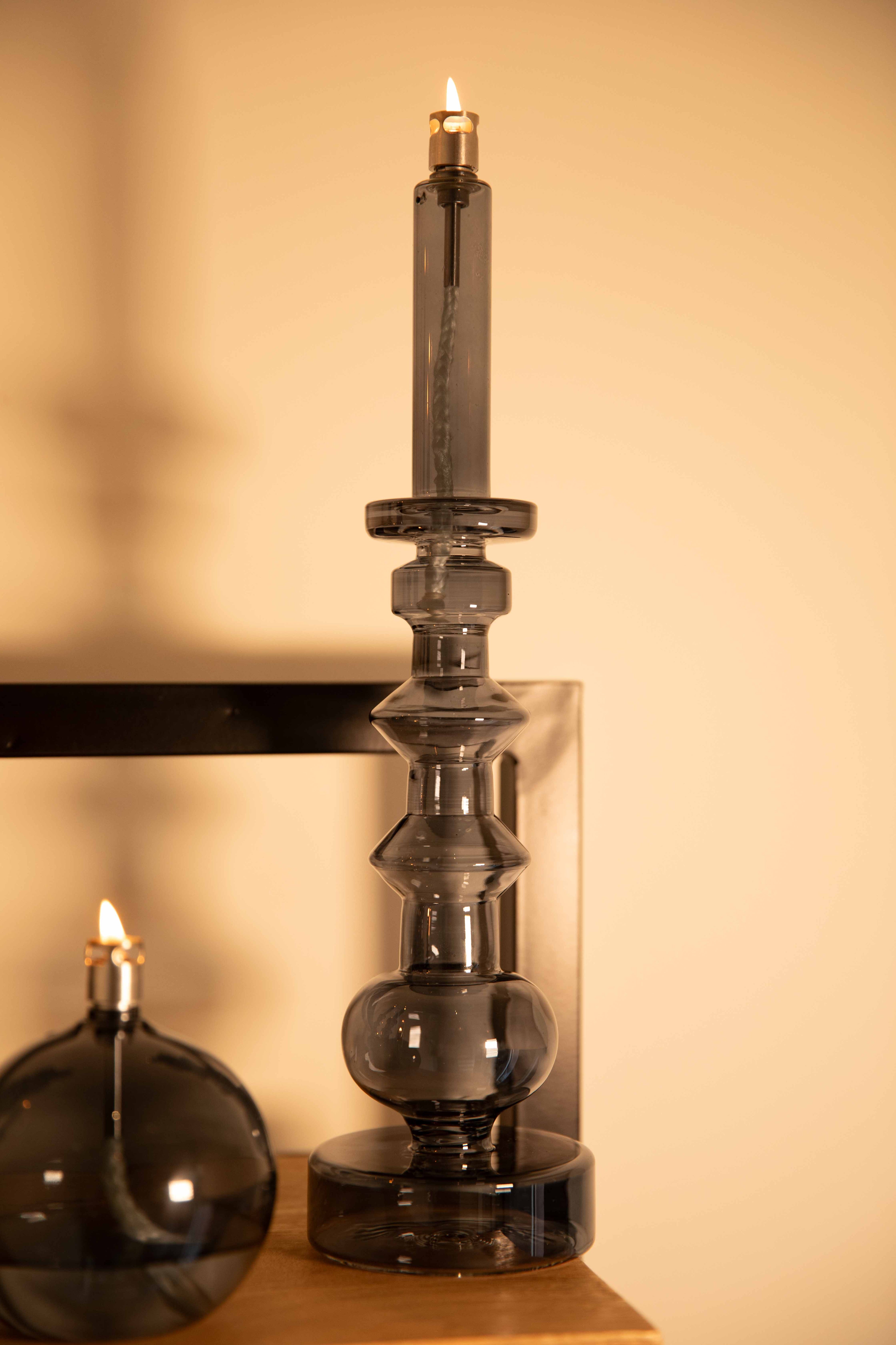 Olielamp | Kandelaar smoke grey