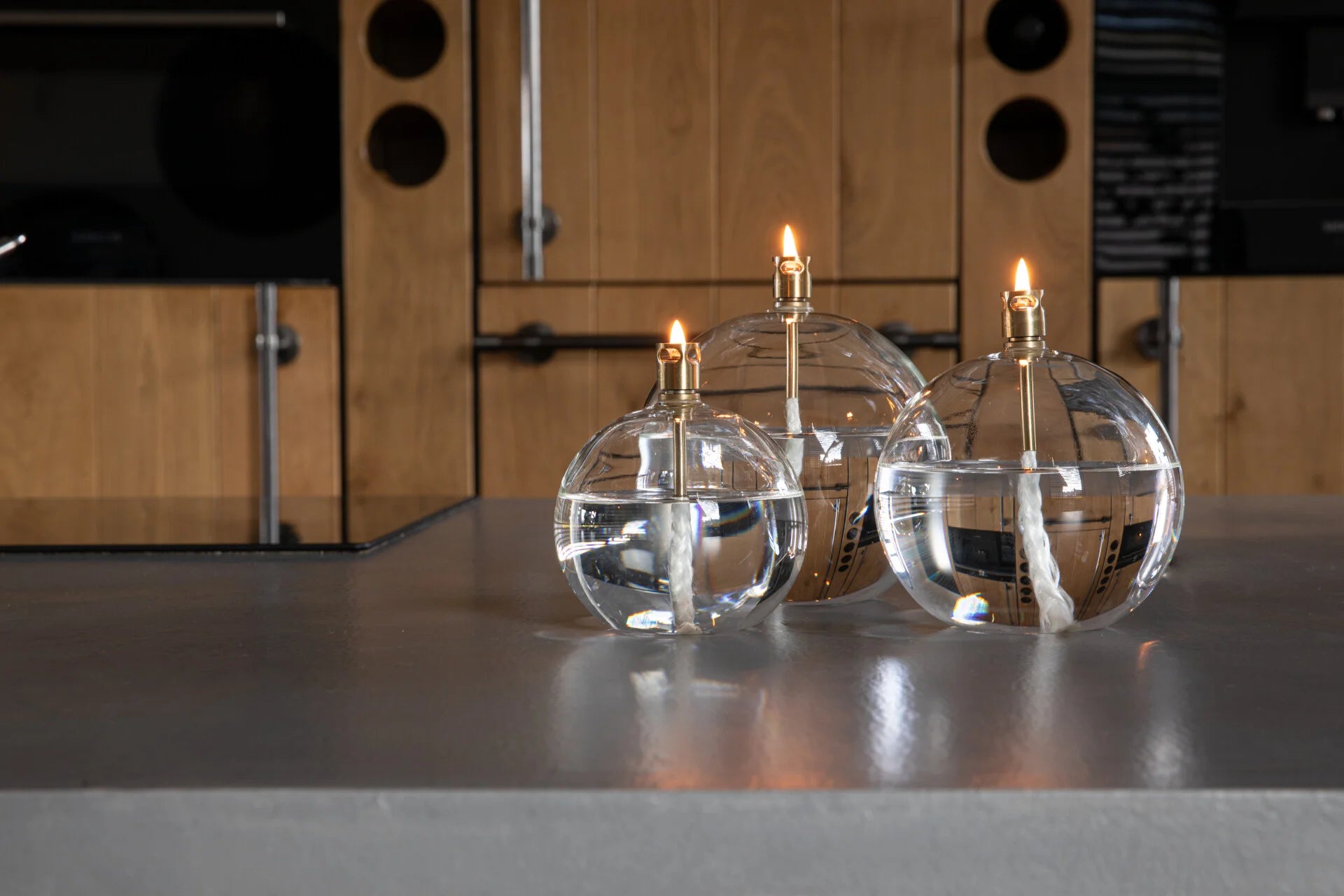 Olielamp | Helder rond Messing