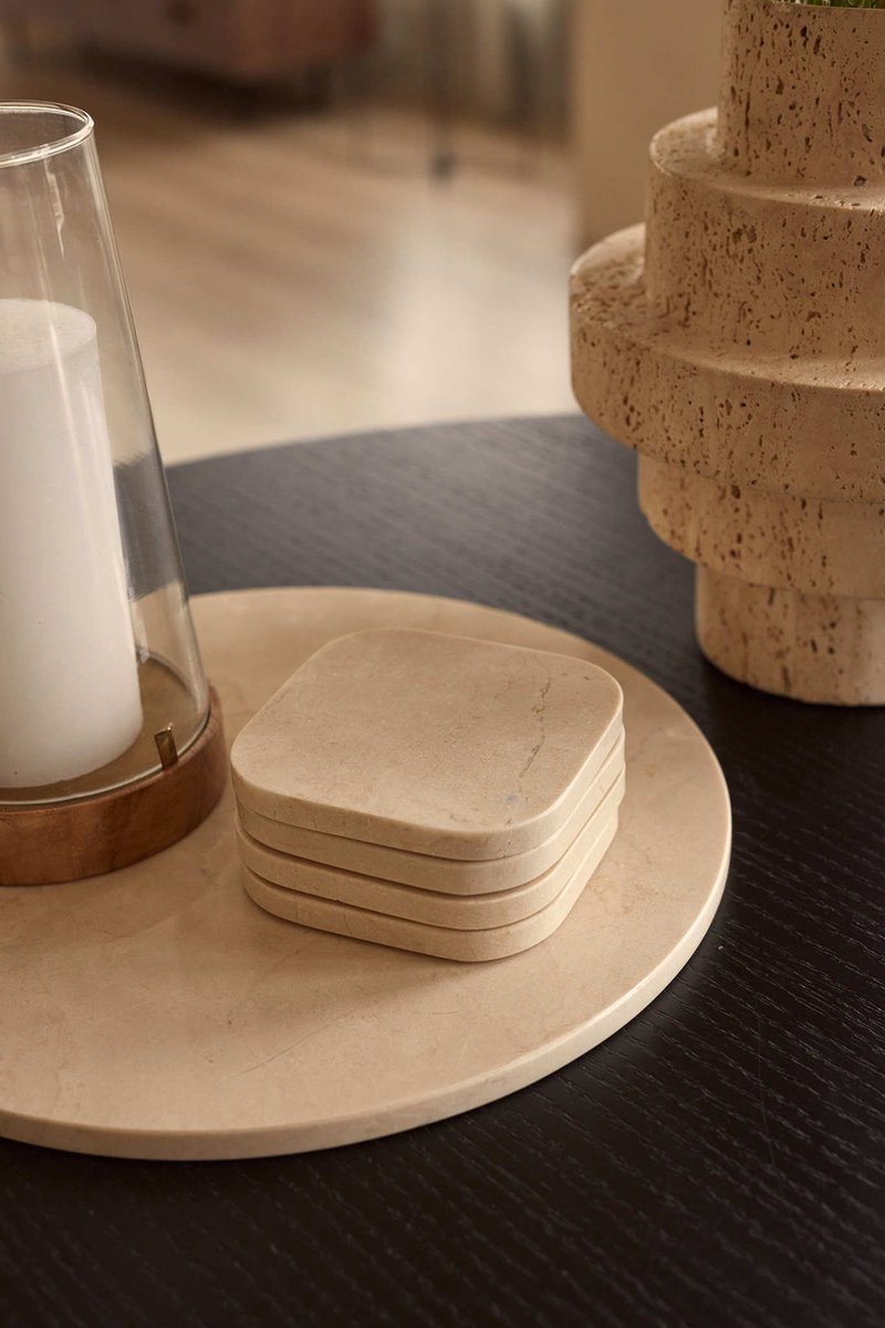 Onderzetters marmer set van 4 stuks