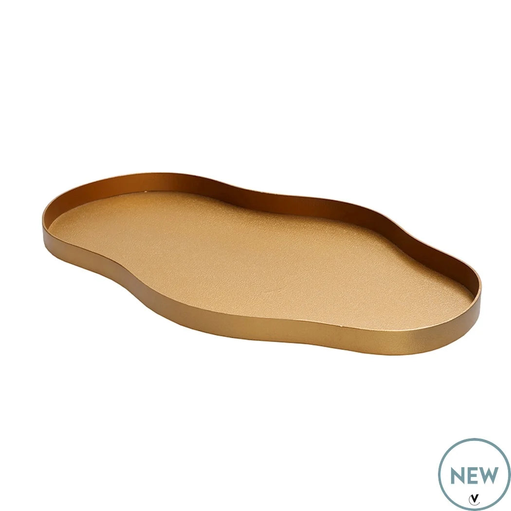 Bronzen/gouden tray in een organische vorm