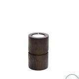Kleine walnoot houten kandelaar