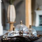Olielamp | Rond gehamerd Brass