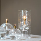 Windlicht | Olielamp in Windlicht (bolvormig gehamerd Brass) S