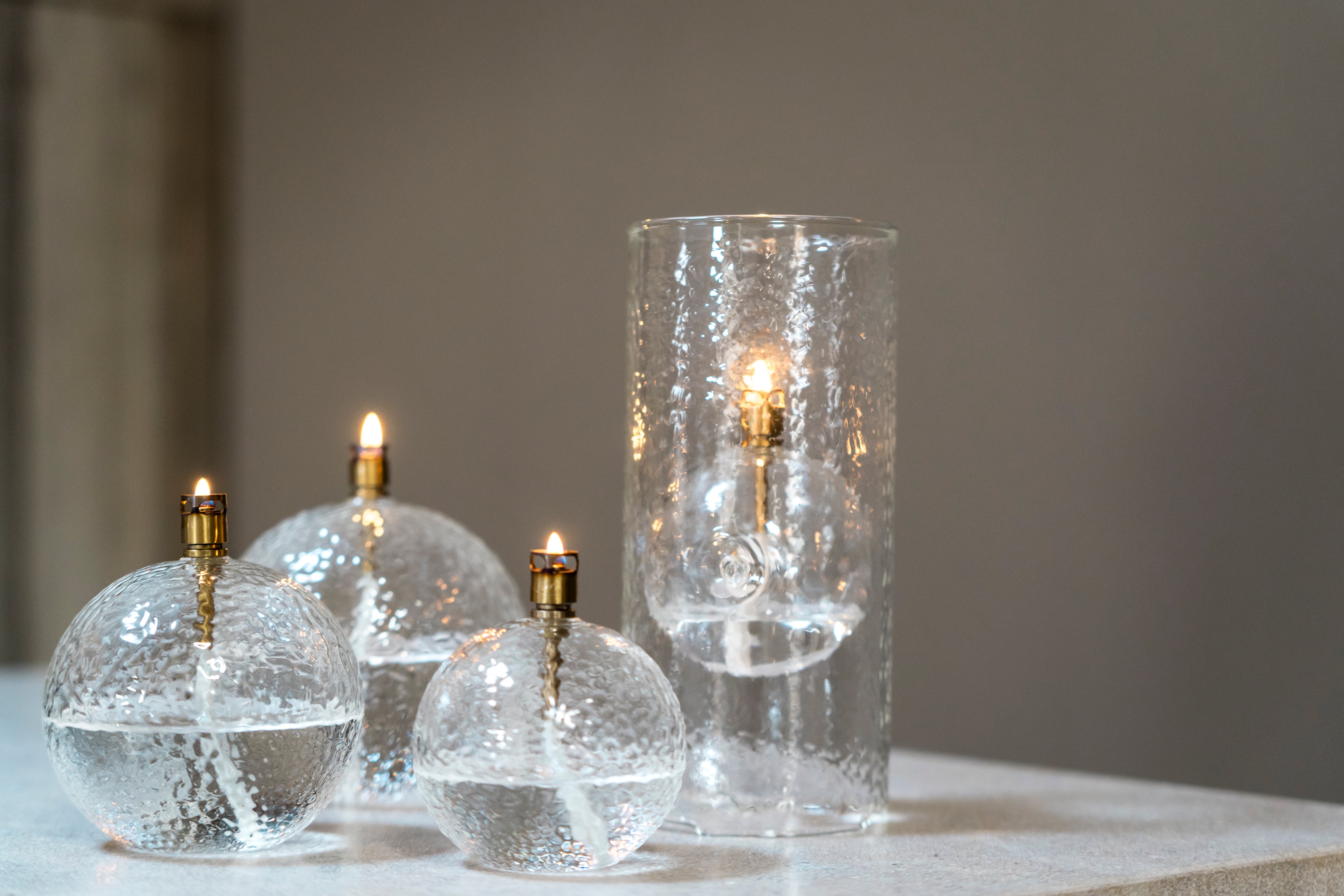 Windlicht | Olielamp in Windlicht (bolvormig gehamerd Brass) S