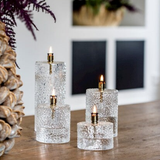 Gehamerde olielampen cylinder-brass