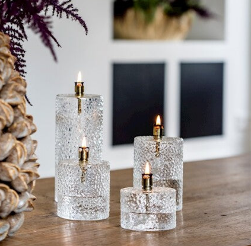 Gehamerde olielampen cylinder-brass