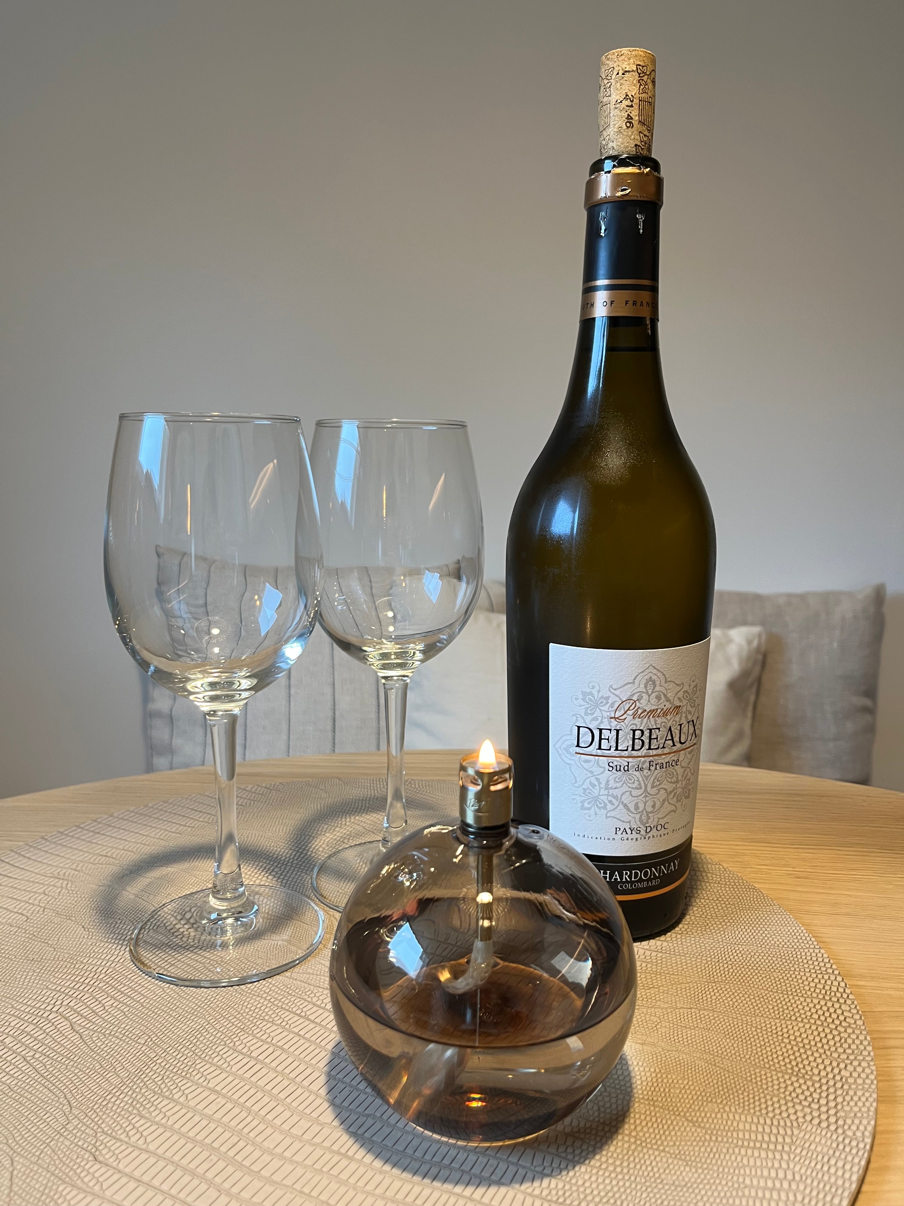 Olielamp | Champagne Beige Rond