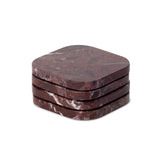 Onderzetters marmer set van 4 stuks Rood