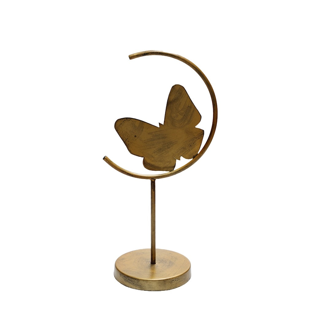 Een bronzen vlinder ornament te combineren op een tray