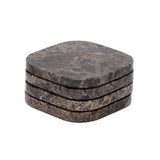 Onderzetters marmer set van 4 stuks Bruin