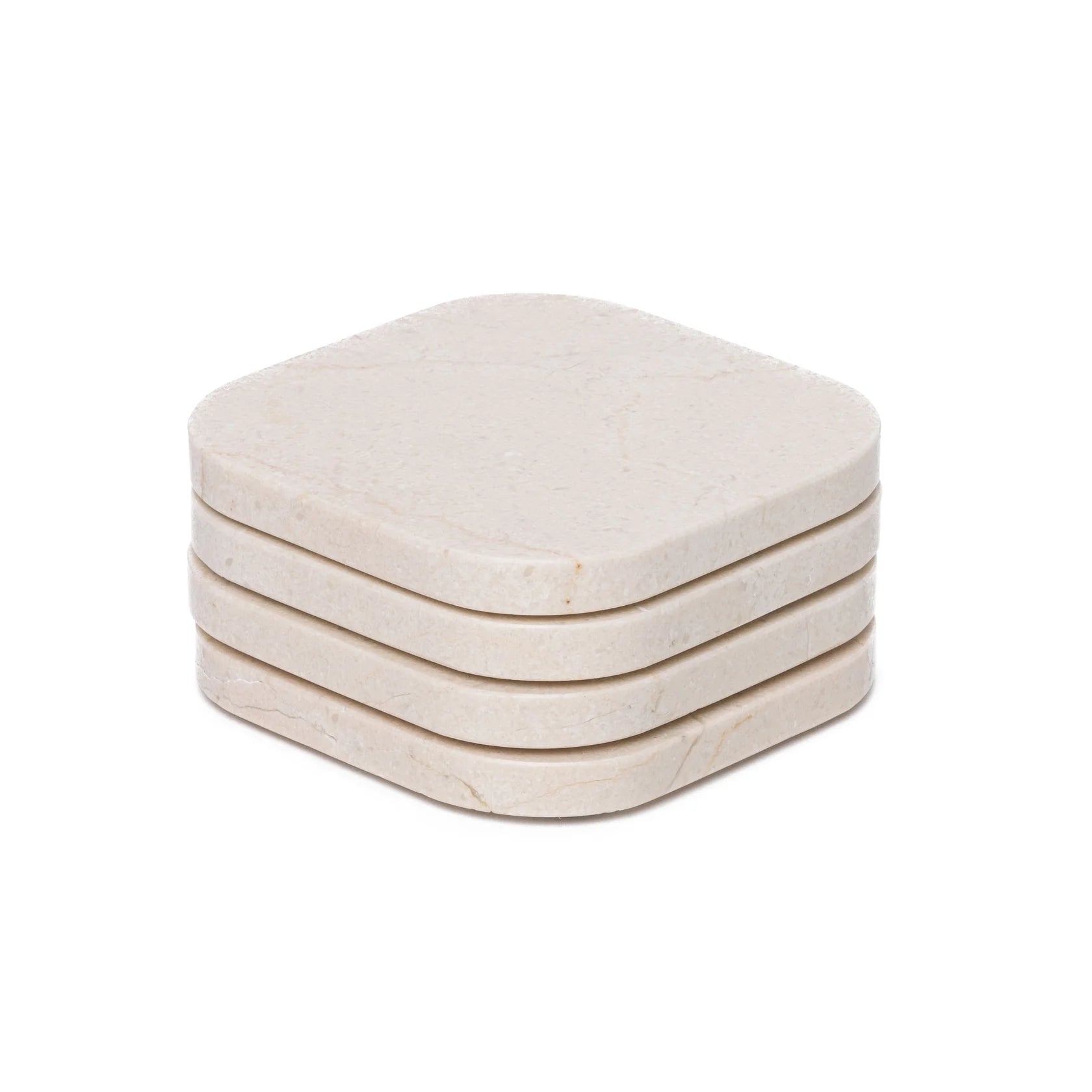 Onderzetters marmer set van 4 stuks Beige