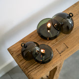 Olielamp | Round cover smoke green brass
