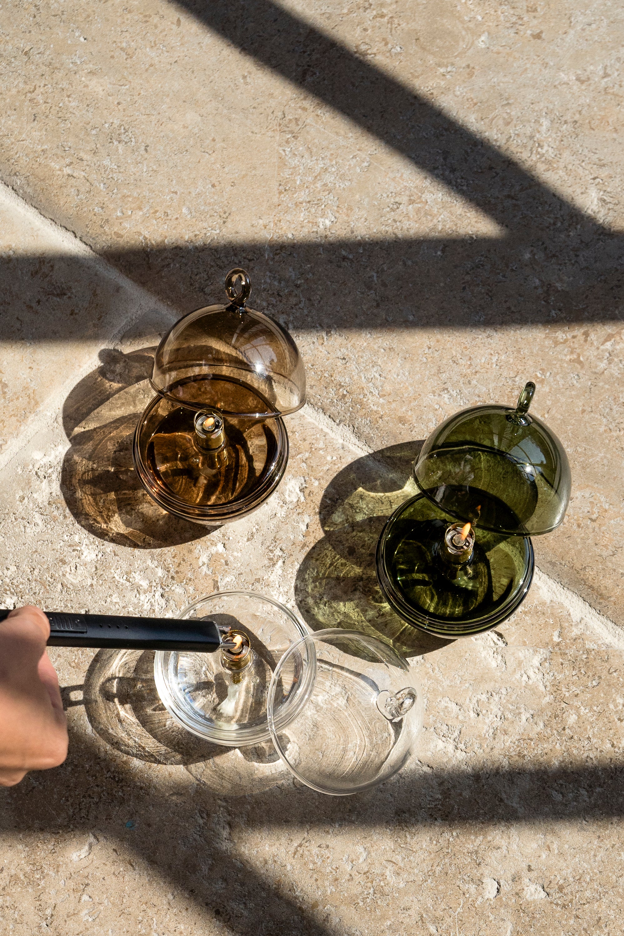 Olielamp | Round cover champagne brass