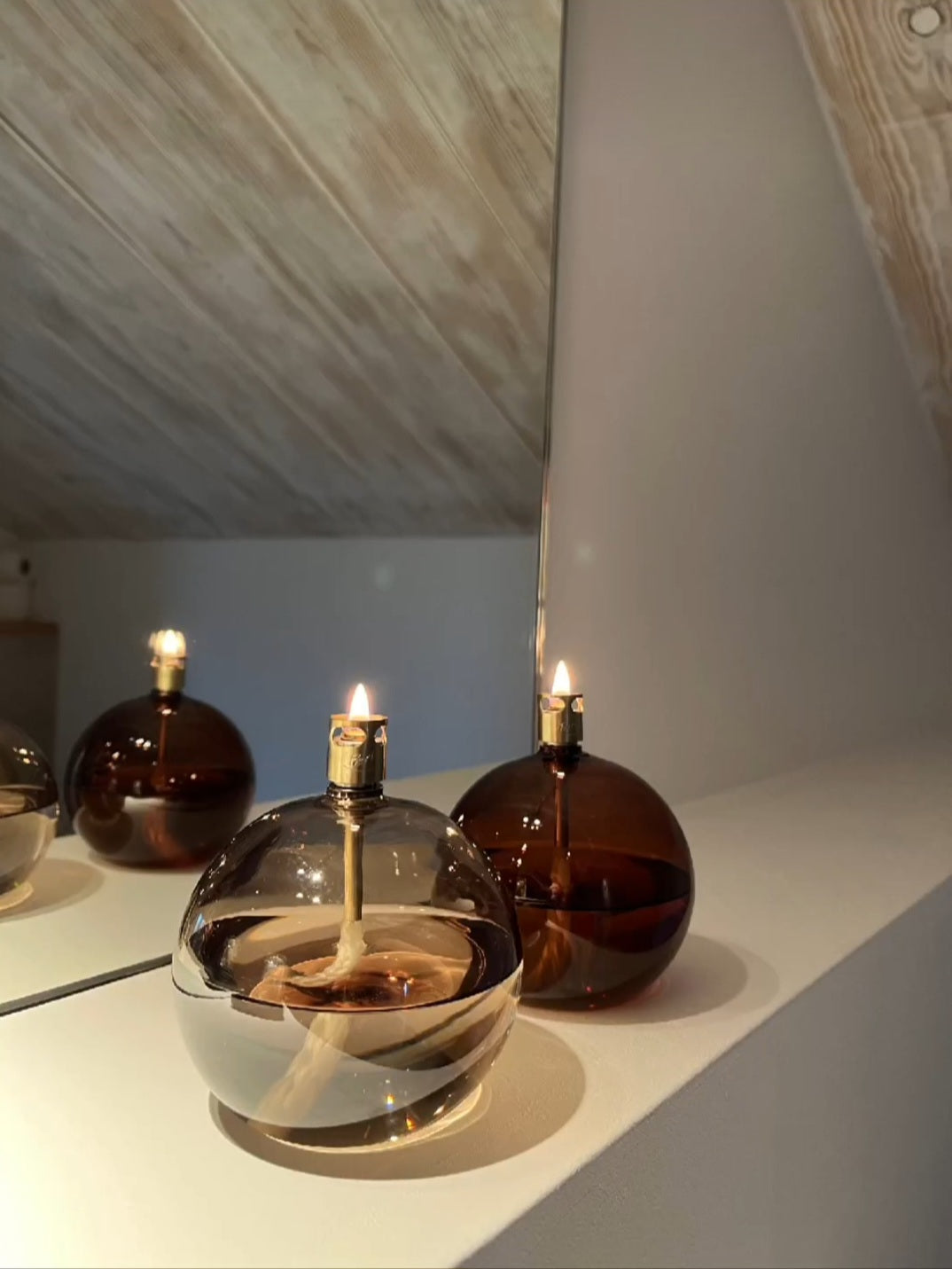 Olielamp | Champagne Beige Rond