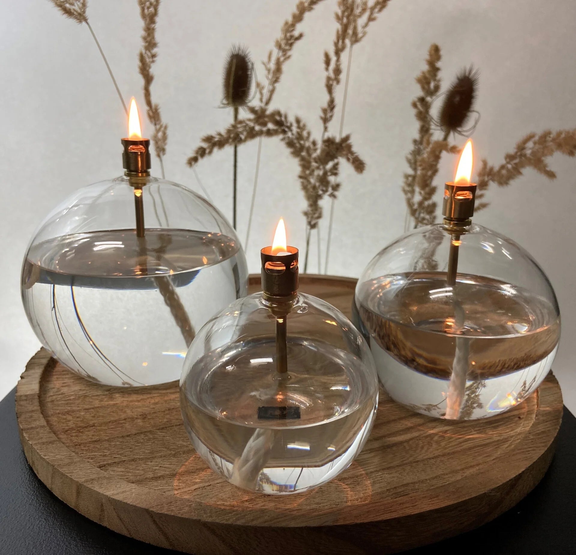Olielamp | Helder rond Messing