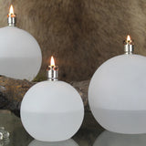 Olielamp | Rond Frosted Chrome