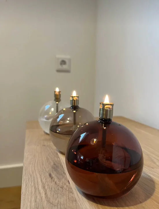 Olielamp | Cognac bruin Rond