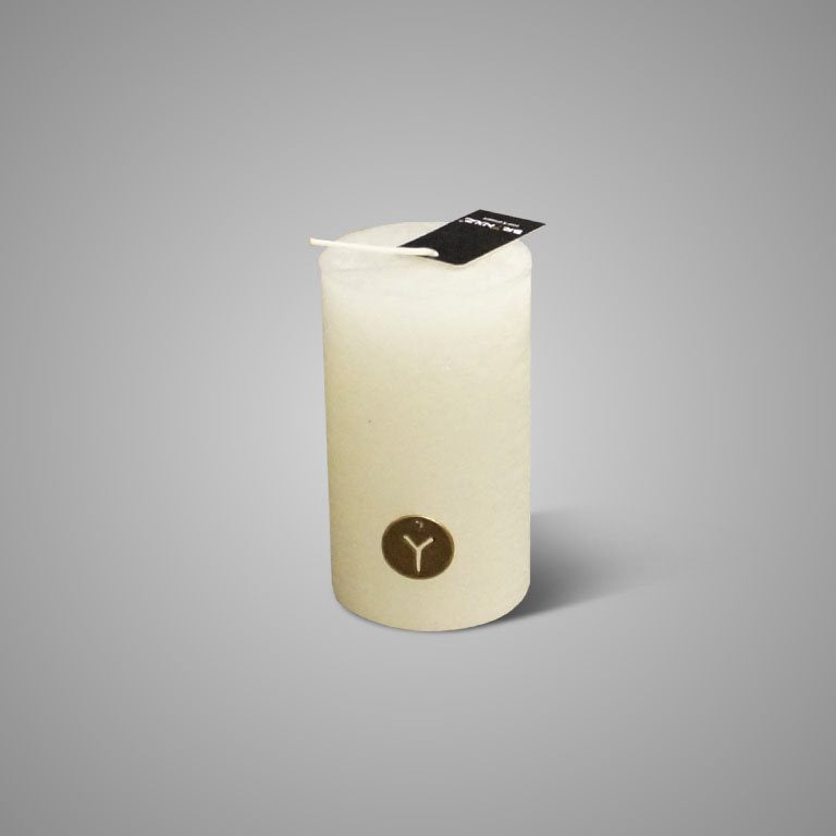 Kaars | Rustic candle Taupe en Ivoor - Brynxz Ivoor 7 x 12