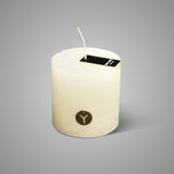 Kaars | Rustic candle Taupe en Ivoor - Brynxz Ivoor 10 x 10