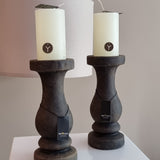 Kaars | Rustic candle Taupe en Ivoor - Brynxz
