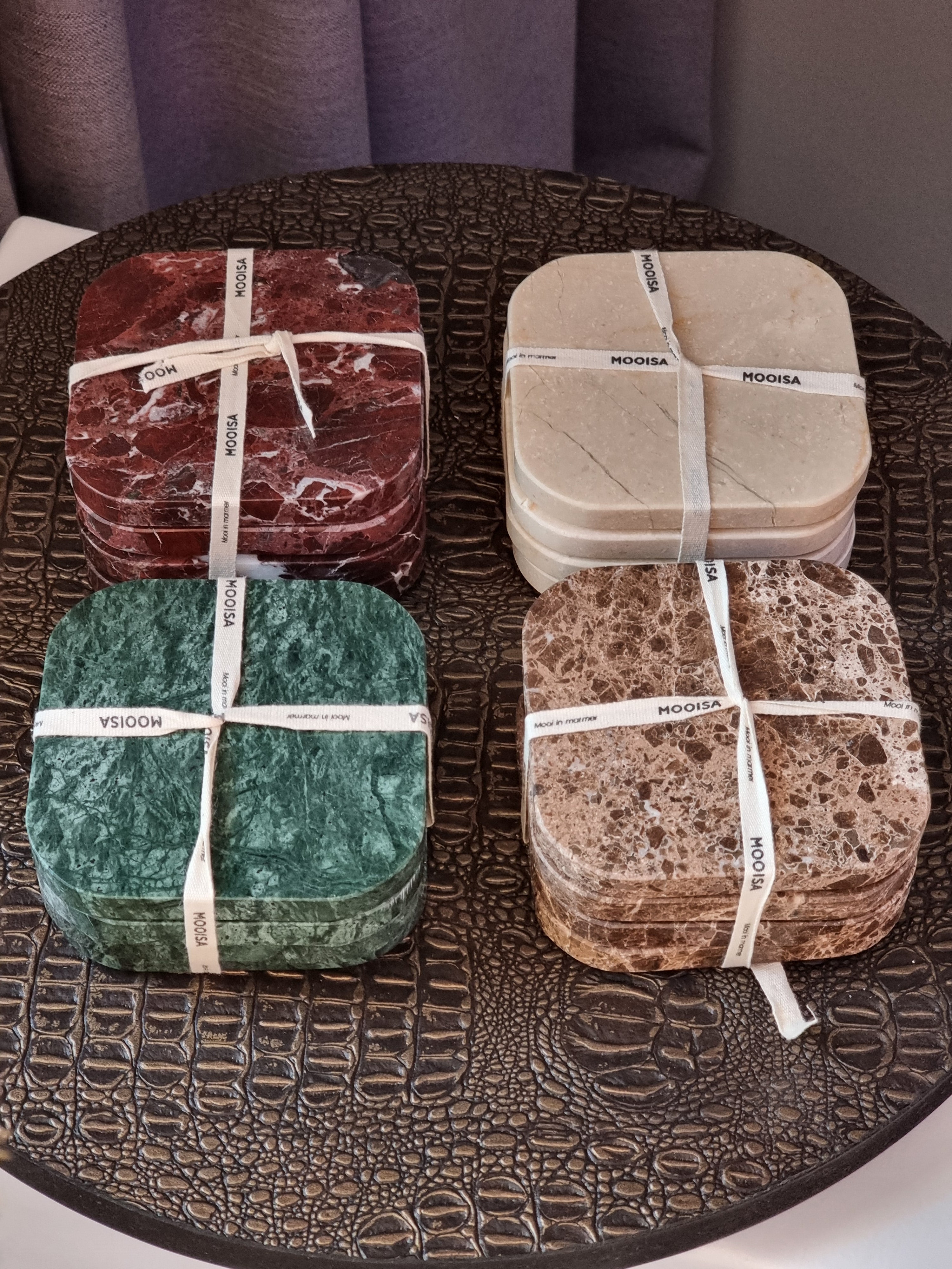 Onderzetters marmer set van 4 stuks