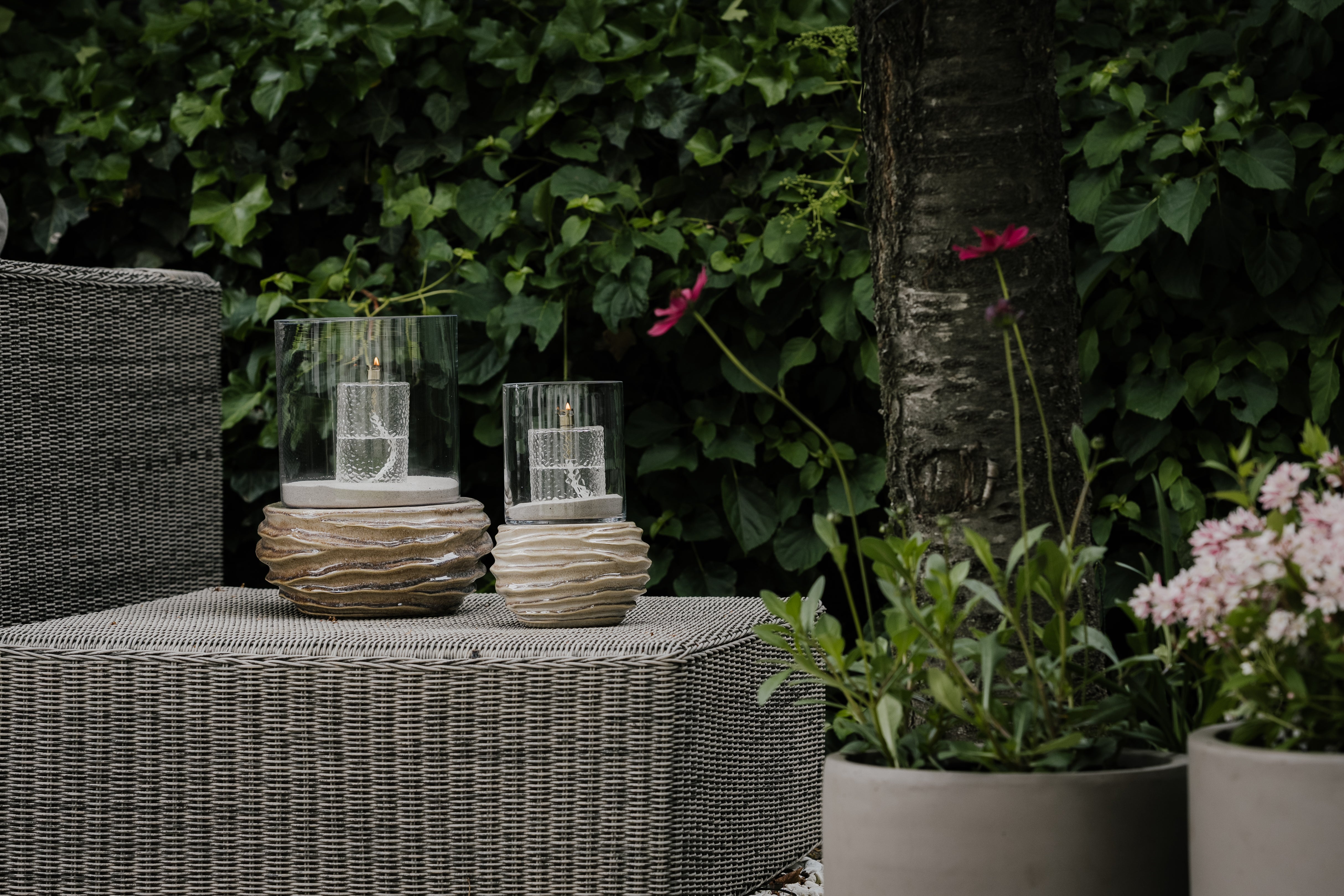 Windlicht | Linea beige Glow
