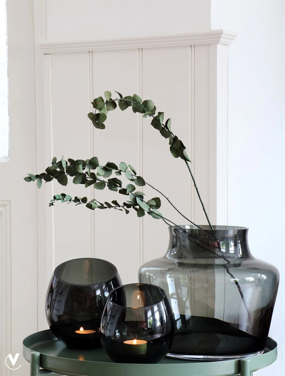 Waxinelichthouders | Moho Grey set 2 stuks