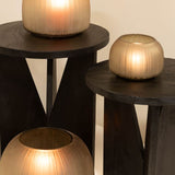 Candle holder | Glass dome light smoke hand-cut