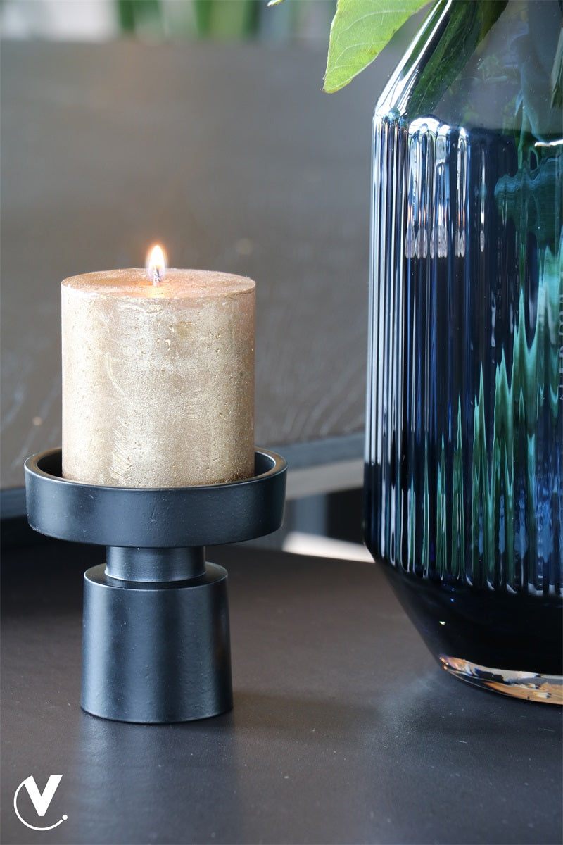 Kandelaar | Piura black -Ivoor 3 in 1 kandelaar Black