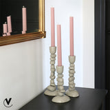 Candlestick | Nechi black and Ivory colored set of 3
