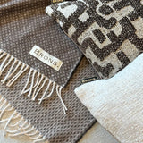 Plaid | BRONZE Luxuriöses Plaid Taupe, Ecru und Terra