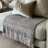 Plaid | BRONZE Luxuriöses Plaid Taupe, Ecru und Terra