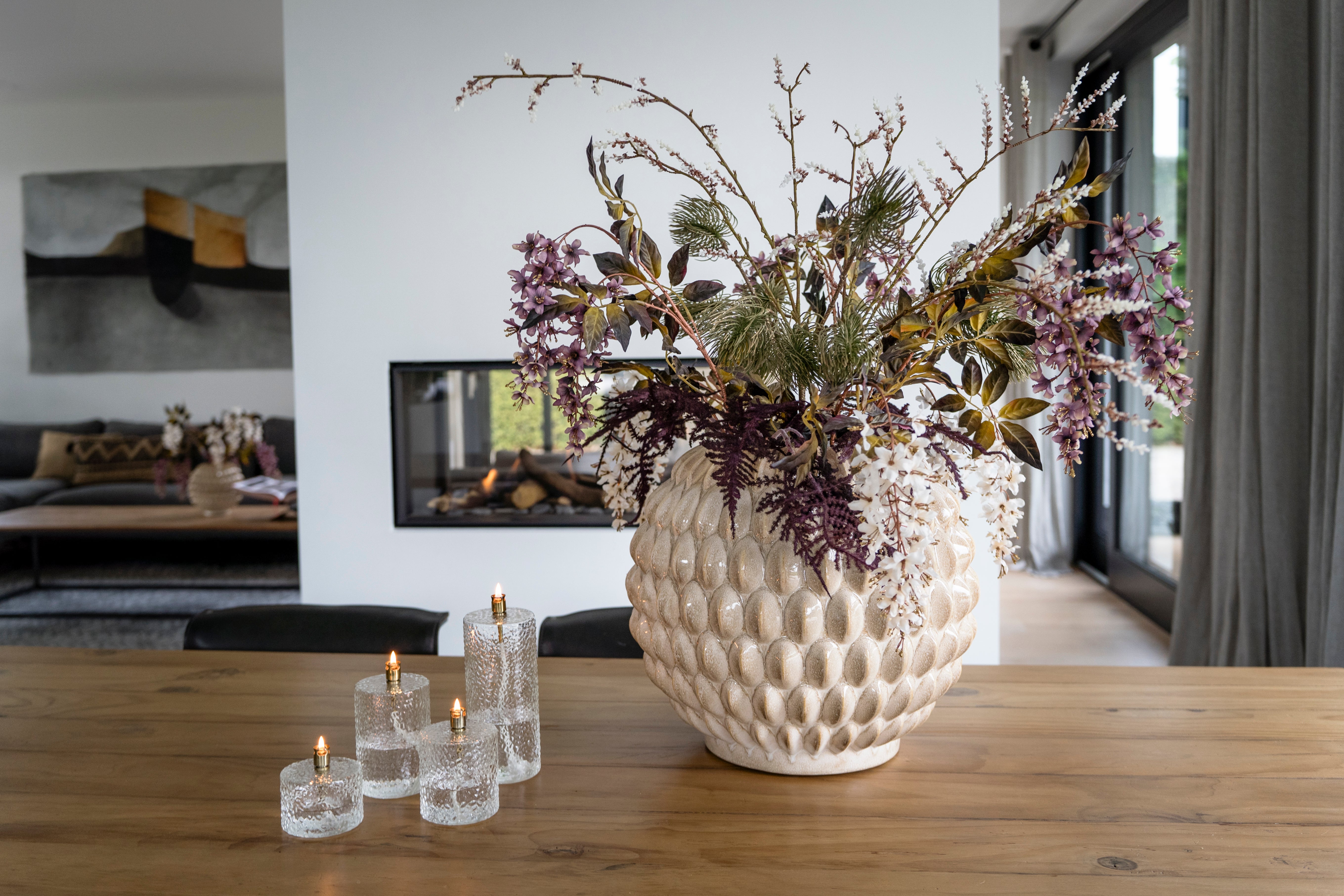 Gehamerde olielampen cylinder-brass