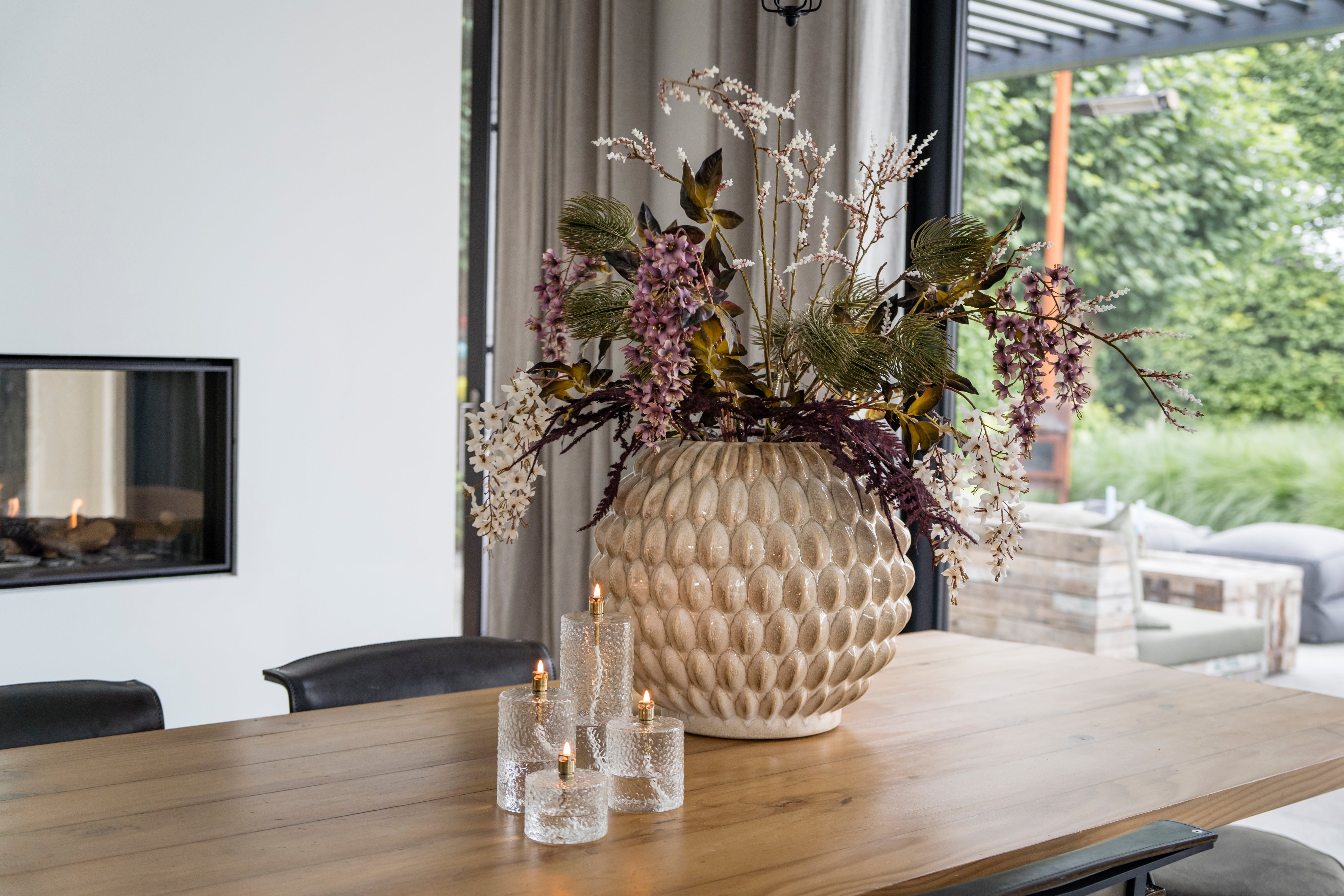 Gehamerde olielampen cylinder-brass