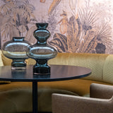 Vase | Large smoke globe vase on stand