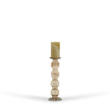 Kandelaar | Glass Candelholder champagne luster