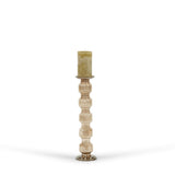 Kandelaar | Glass Candelholder champagne luster