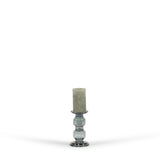 Kandelaar | Glass Candelholder grey luster