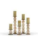 Kandelaar | Glass Candelholder champagne luster