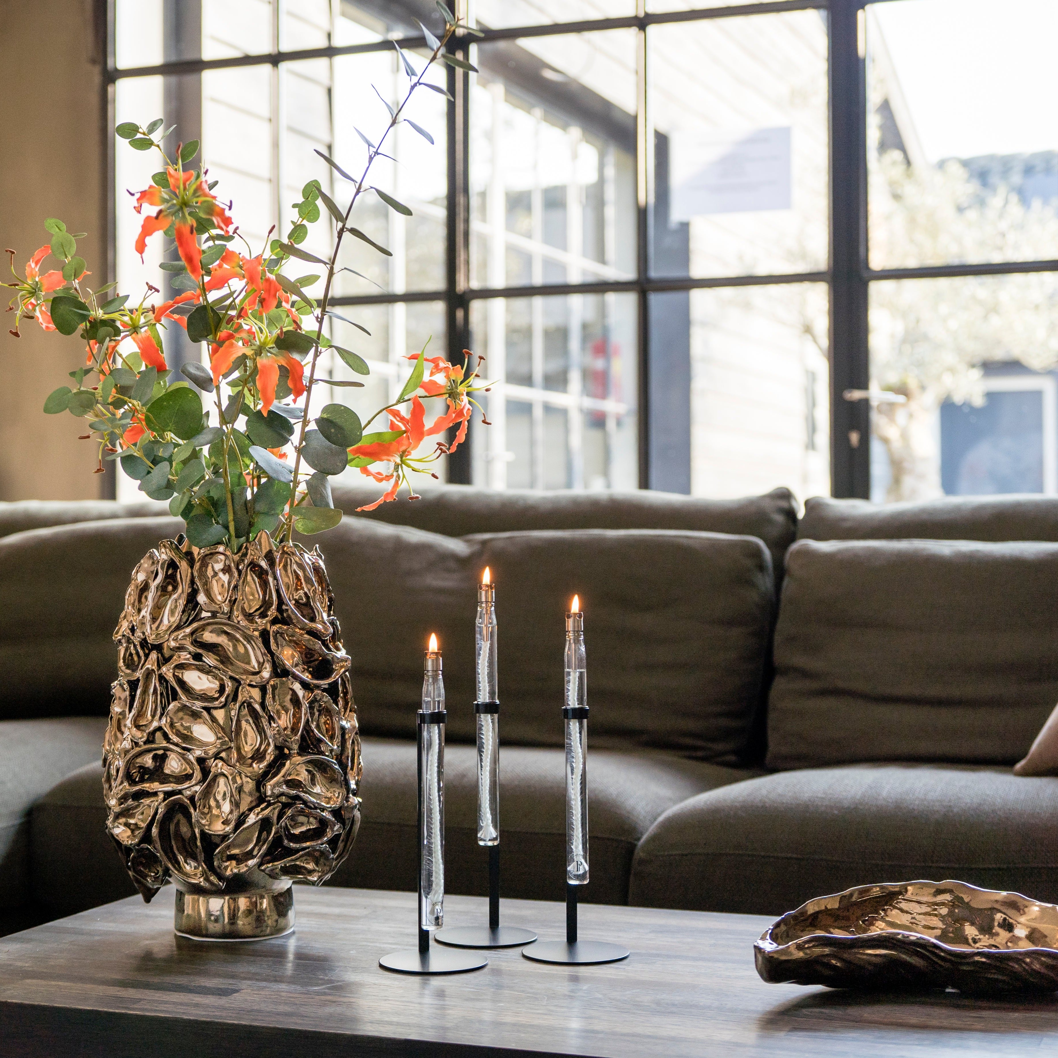 Olielamp | Kaars met standaard