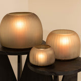 Candle holder | Glass dome light smoke hand-cut