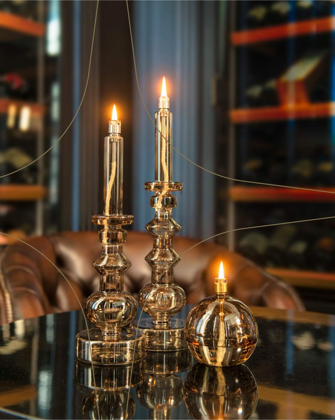 Olielamp | Kandelaar Champagne Beige