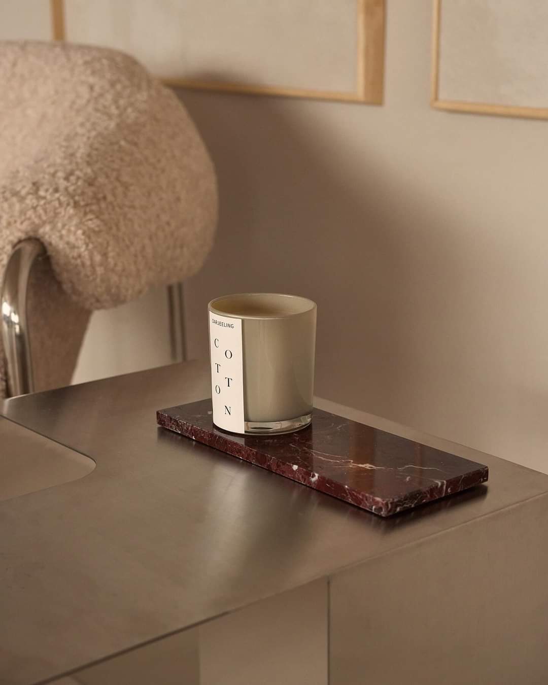 Marmer dienblad rechthoek S Rood