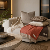 Plaid | BRONZE Luxuriöses Plaid Taupe, Ecru und Terra