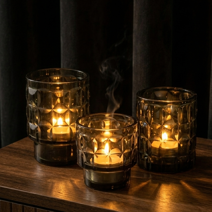 Teelichthalter | Rivoli Smoke 3er-Set