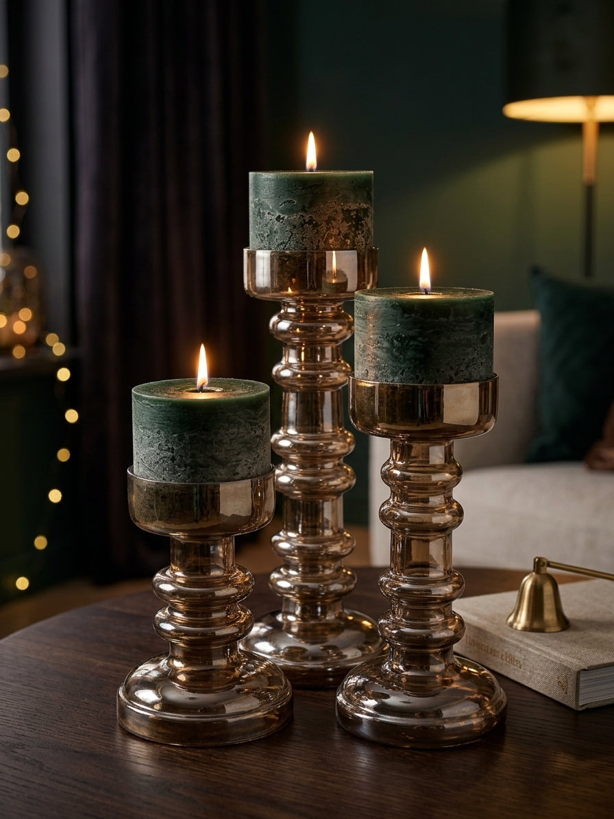 Kerzenhaltern | Glas-Kerzenhalter Oyster – 3er-Set