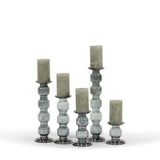 Kandelaar | Glass Candelholder grey luster