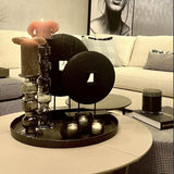 Kandelaar | Glass Candelholder grey luster